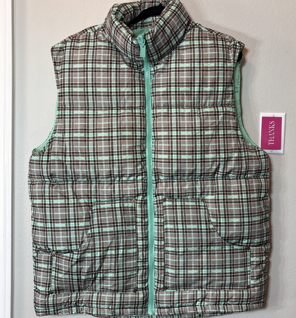 Men’s Make Your Mark Puffer Grown/green XL Feather /down Zip Front Vest